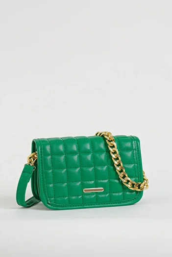 Çantacımstore Women's Chain Quilted Bag Green 0424