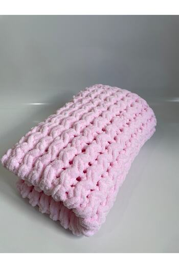 Alize Puffy Hand Knitted Baby Blanket