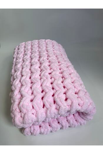 Alize Puffy Hand Knitted Baby Blanket