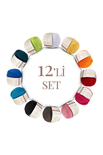 SENSY Преміум 12 штук 50 г бавовняної нитки Amigurumi Ve Punch (panç) Ipi Set3