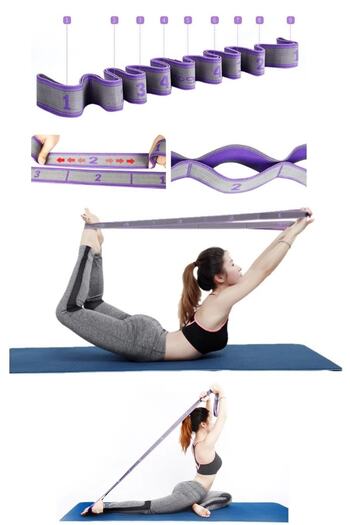 İndirimKap Profesyonel Jimnastik Eğitim Bandı 9 Seviyeli Pilates Yoga Direnç Spor Elastik Gergi Yoga Bandı