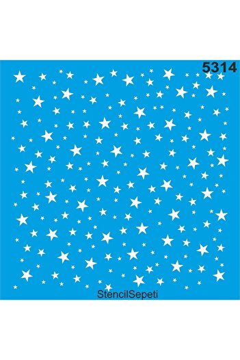StencilSepeti Stars- Stencil Painting Template 20X20Cm
