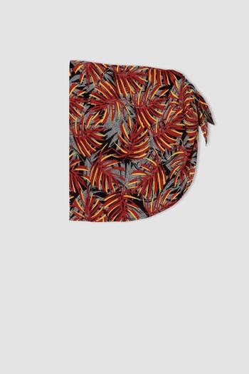 DeFacto Regular Fit Printed Viscose Beach Dress