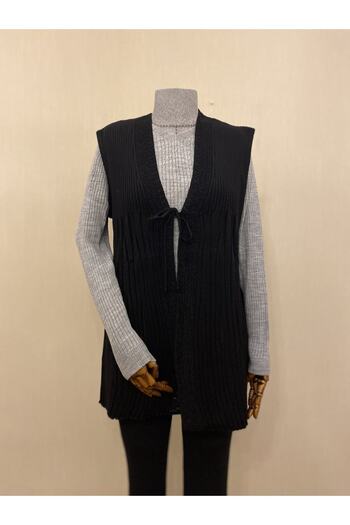 TEK Plus Size Mother Accordion Vest / Black