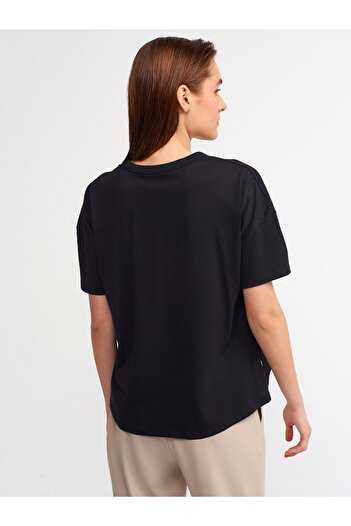 Dilvin 30123 Oversize T-shirt-black
