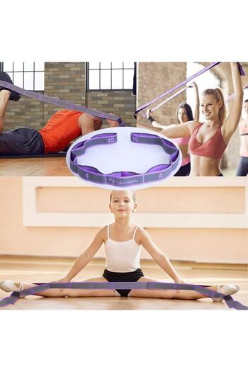 İndirimKap Profesyonel Jimnastik Eğitim Bandı 9 Seviyeli Pilates Yoga Direnç Spor Elastik Gergi Yoga Bandı