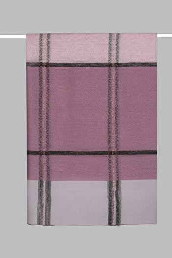 ARMANDA 30% Μεταξωτό Διπλό Χρώμα Καρό Σάλι - Dusty Rose