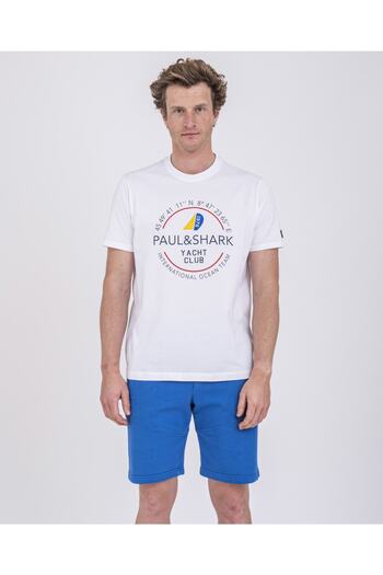 PAUL&SHARK Ανδρικό πλεκτό μπλουζάκι C.w. Βαμβάκι