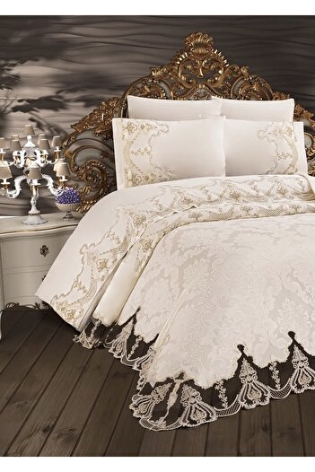 Çeyiz Bahçesi Bediz 7 Piece Bridal Set Cream