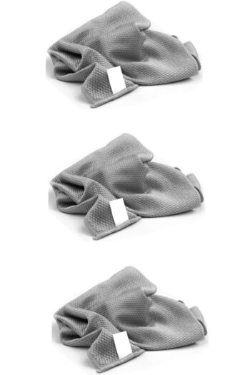 Vizyon Park 3-pack Microfiber Cleaning Cloth Baklava Pattern Glass Cloth Does Not Leave Dust and Stains 50x70 Cm - Gray