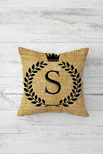 on the clouds Letter S Leaf Pattern One Side Printed Hidden Zipper Pillowcase Throw Pillow Sofa Pillowcase