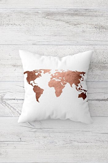 on the clouds World Map Pattern One Side Printed Hidden Zipper Pillowcase Throw Pillow Seat Pillowcase