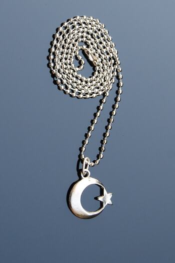 Rua Jewelry Ay Yıldız Kolye Gümüş Kaplama Top Zincirli