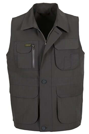 Modarar Men's Linen Vest Regular Cut Collar Rar00879 Hunting Vest