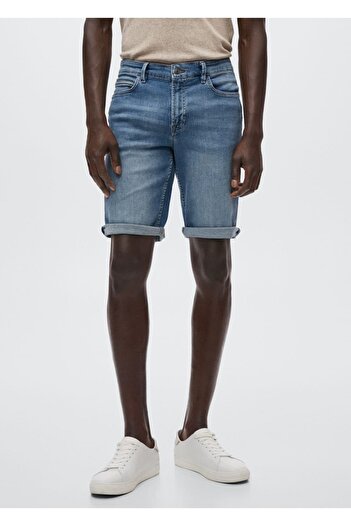 MANGO Man Slim Fit Τζιν βερμούδα