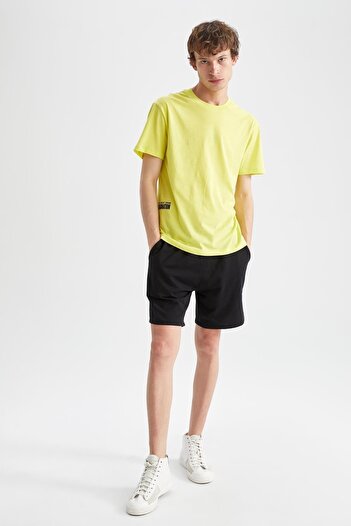 DeFacto Μπλουζάκι με κοντό μανίκι Regular Fit Crew Back με στάμπα
