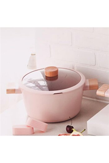 NEOFLAM Blossom Cast Aluminum Pot with Glass Lid Deep 24 Cm