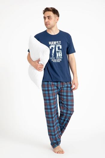 TAMPAP Men's Printed Pajama Set Short Sleeve