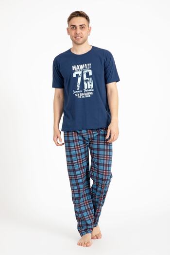 TAMPAP Men's Printed Pajama Set Short Sleeve