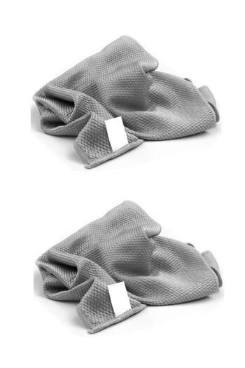 Vizyon Park Set of 2 Microfiber Cleaning Cloths Baklava Pattern Glass Cloth Does Not Leave Dust and Stains 50x70 Cm - Gray