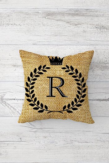 on the clouds Letter R Leaf Pattern One Side Printed Hidden Zipper Pillowcase Throw Pillow Sofa Pillowcase