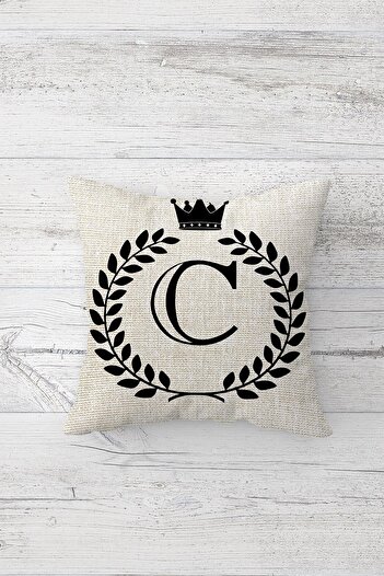 on the clouds Letter C Leaf Pattern One Side Printed Hidden Zipper Pillowcase Throw Pillow Pillowcase