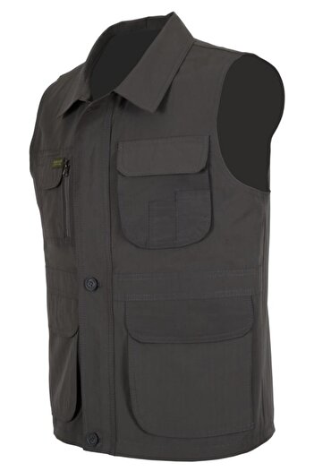 Modarar Men's Linen Vest Regular Cut Collar Rar00879 Hunting Vest