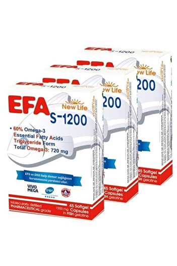 New Life Efa s 1200 fish oil 45 capsules x 3 pieces