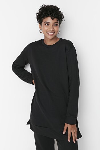 Trendyol Modest Μαύρο Σετ φόρμας με πλεκτή λαιμόκοψη TCTAW23EN00018