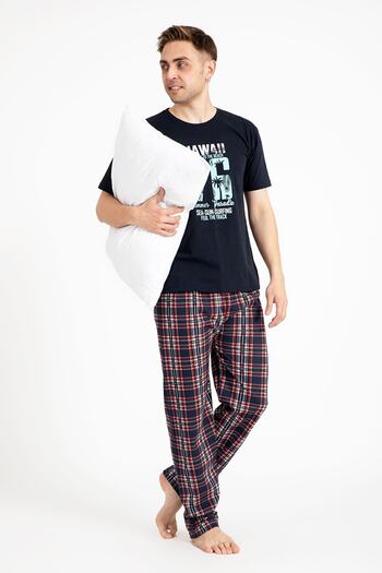 TAMPAP Men's Printed Pajama Set Short Sleeve