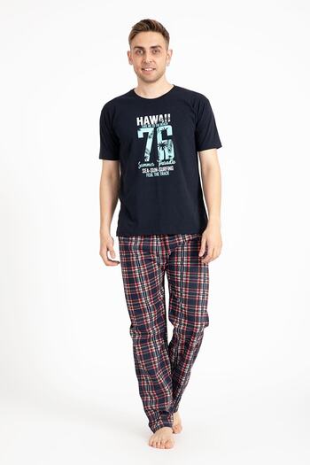 TAMPAP Men's Printed Pajama Set Short Sleeve