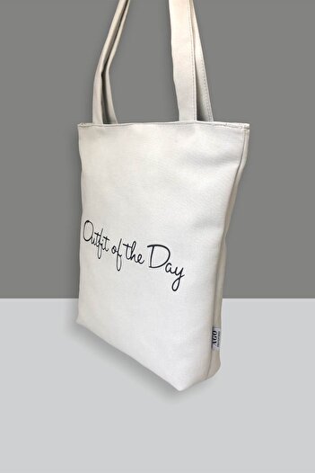 AGOÇANTA Women's Gray Cotton Shopper Shoulder Bag