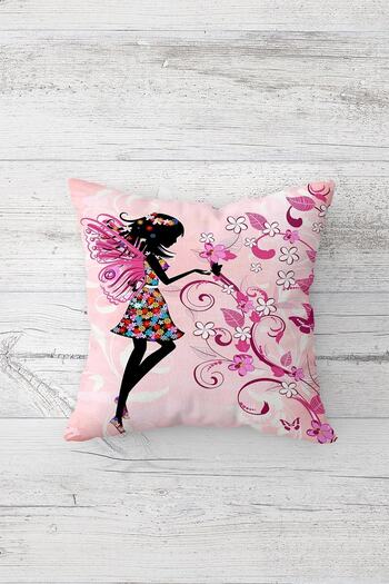on the clouds Winged Girl And Flowers Double Sided Printed Hidden Zippered Pillowcase Throw Pillow Pillowcase