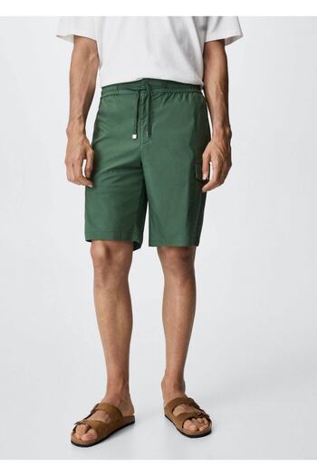 MANGO Man Rope Detailed Cargo Bermuda Shorts