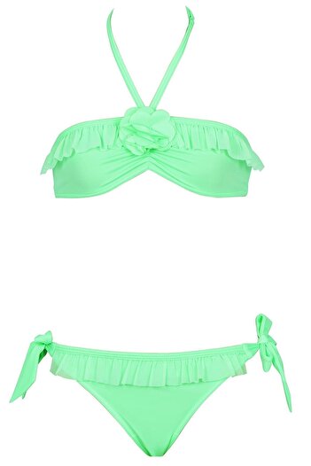 Kom Girl's Tulle Detailed Bikini Set