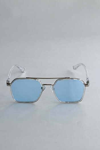 LOOKUP Sunglasses Unisex Bone Vintage Retro Blue Glass Metal Frame Uv400 Protected