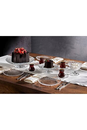 Paşabahçe White Aurora 6-Piece Cake Plate 10512