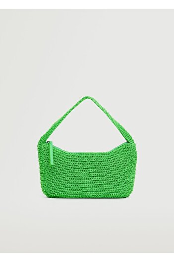 MANGO Woman Gehäkelte Baguette-Clutch