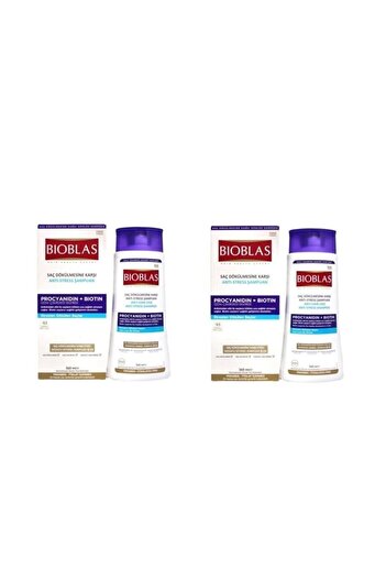 Bioblas 360ml Anti-Stress Shampoo 2 Pieces (Procyanidin + Biotin)