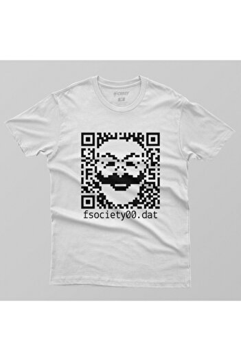 Crazy Κύριος. Ανδρικό μπλουζάκι Robot Fsociety Qr Code