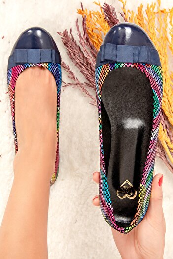 Fox Shoes Námořnické modré Multi dámské baleríny 9726019507