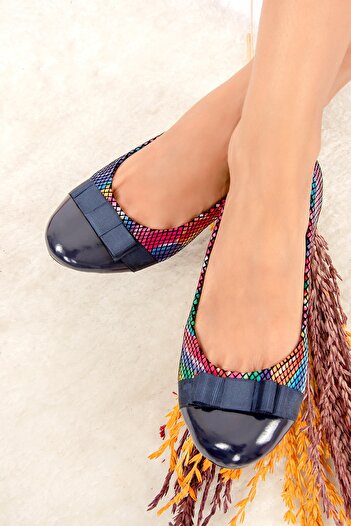 Fox Shoes Námořnické modré Multi dámské baleríny 9726019507