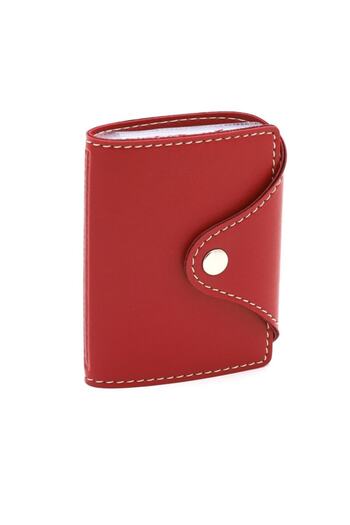 2K Credit Card Holder Red 10 Leaves Vertical 7.5x9.7 Cm