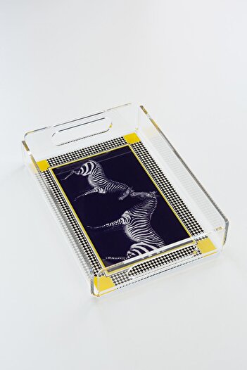 Queen Bee İstanbul Kalahari Patterned Plexiglass Tray 25cm X 17 Cm