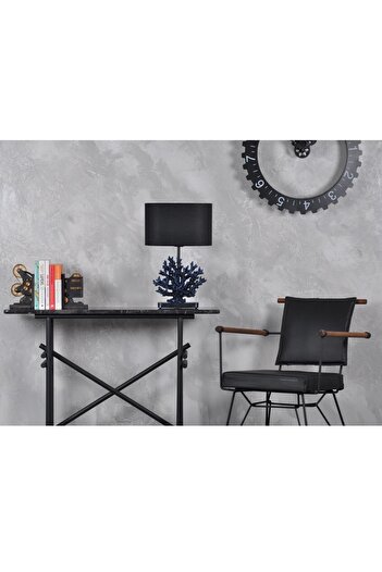 Qdec Modern Dizayn Mercan Abajur Cobalt Siyah