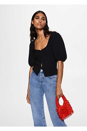 MANGO Woman Side Slit Top