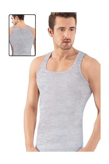 LÜXDRM 2 Pieces 100% Cotton Men's Undershirt, Square Neck Ribbed Undershirt