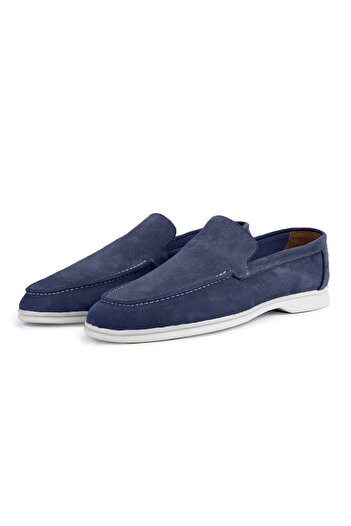 Ducavelli Facile Suede Γνήσιο Δέρμα Ανδρικά Παπούτσια Loafer Παπούτσια Navy Blue
