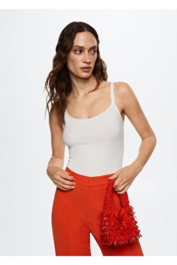 MANGO Woman Top agățat țesut elastic