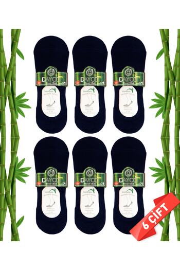 DAYCO Premium Seamless Men's Bamboo Ballerina Socks Set of 6 Navy Blue (INVISIBLE SOCKS)